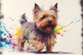 Colorful Yorkshire terier dog painting