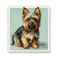 Colorful Yorkshire Terrier Dog Stamp Illustration By Dmitry Spiros