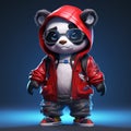 Colorful Zbrush Panda Bear With Hip-hop Style And Sunglasses