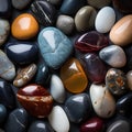 Colorful zen stones background. Multicolored pebbles texture.