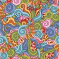 Colorful zentangle seamless pattern