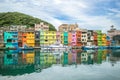 Colorful Zhengbin Fishing Port at Keelung, taiwan