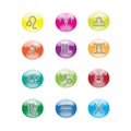 Colorful zodiac icons Royalty Free Stock Photo