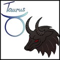 Colorful zodiac sign Taurus vector illustration on a white background Royalty Free Stock Photo