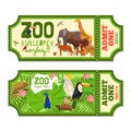 Colorful Zoo Tickets With Tropical Background Royalty Free Stock Photo
