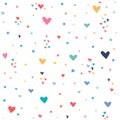 Happy valentines day greeting card on abstract background, colorful hearts pattern, Royalty Free Stock Photo