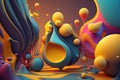 Colorfull abstract background 3d rendering. Generative Ai Royalty Free Stock Photo