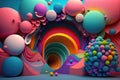 colorfull abstract background 3d rendering. Generative AI Royalty Free Stock Photo