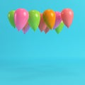 Colorfull balloons on bright blue background Royalty Free Stock Photo