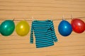 Colorfull balloons on a washing line Royalty Free Stock Photo