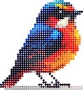 Colorfull Bird Image, pixel dotted style Royalty Free Stock Photo