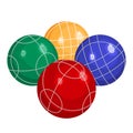 Colorfull bocce balls made of metal or plastic vector Royalty Free Stock Photo