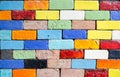 Colorfull brick laying for background