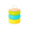 Colorfull cartoon indian tiffin box icon