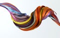 Colorfull dynamic abstract twisted shape. 3d render vawe, spiral. Computer generated geometric illustration
