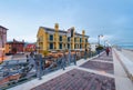 Colorfull embankment in Caorle Italy in evening time