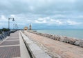 Colorfull embankment in Caorle with lanterns, day foto