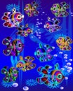 Colorfull fishes in marine environment