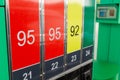 Colorfull fuel gasoline dispenser background Royalty Free Stock Photo