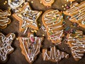 Colorfull gingerbreads from above