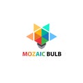 Colorfull hexagonal mozaic bulb logo icon