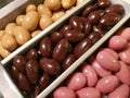 Colorfull nuts in chocolade coats