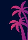 Colorfull Palms with dark background. Vector illustration.