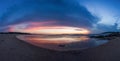 Colorfull panorama of sunset at Somo beach