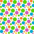Colorfull seamless pattern polkadots with white background