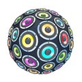 Colorfull speakers in form of sphere isolated Royalty Free Stock Photo