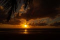 colorfull Sunrise over the coral sea at Cape Tributation in the Daintree region of far north Queensland Royalty Free Stock Photo