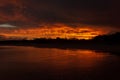 Colorfull sunset at Noosaville beach, Sunshine Coast, Australia. Royalty Free Stock Photo