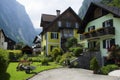 Colorfull traditional wooden houses in Hallstatt Royalty Free Stock Photo