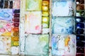 Colorfull watercolor palette art wallpaper Royalty Free Stock Photo