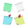 Colorfull and white stickers square. Sticky reminder notes realisti Royalty Free Stock Photo