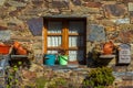 Colorfull Window of a Figueira House a Schist village in Portugal