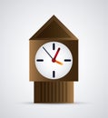 Colorfull wood clock icon. Time design. Vector graphic