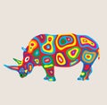 Colorfully Rhinoceros, art vector design