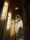 Colorfully enlightened interior of cathedral in sao paulo Royalty Free Stock Photo