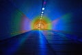 Colorfully lit tunnel