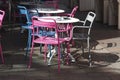 Colorfully metal chairs Royalty Free Stock Photo