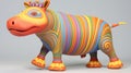 A colorfully painted animal with a crown on its head, AI