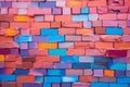 A colorfully painted brick wall adds vibrant energy to any space