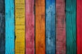 Colorfully painted wooden boards