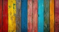 Colorfully painted wooden boards