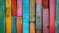 Colorfully painted wooden boards