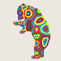 Colorfully Rhinoceros, art vector design