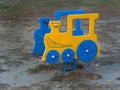 Train spring rider in a Playground Royalty Free Stock Photo