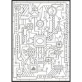 Coloring for adults. Modern technology woven into the computer board.Vector illustration.