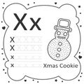 Coloring Alphabet Letters Xmas Cookie